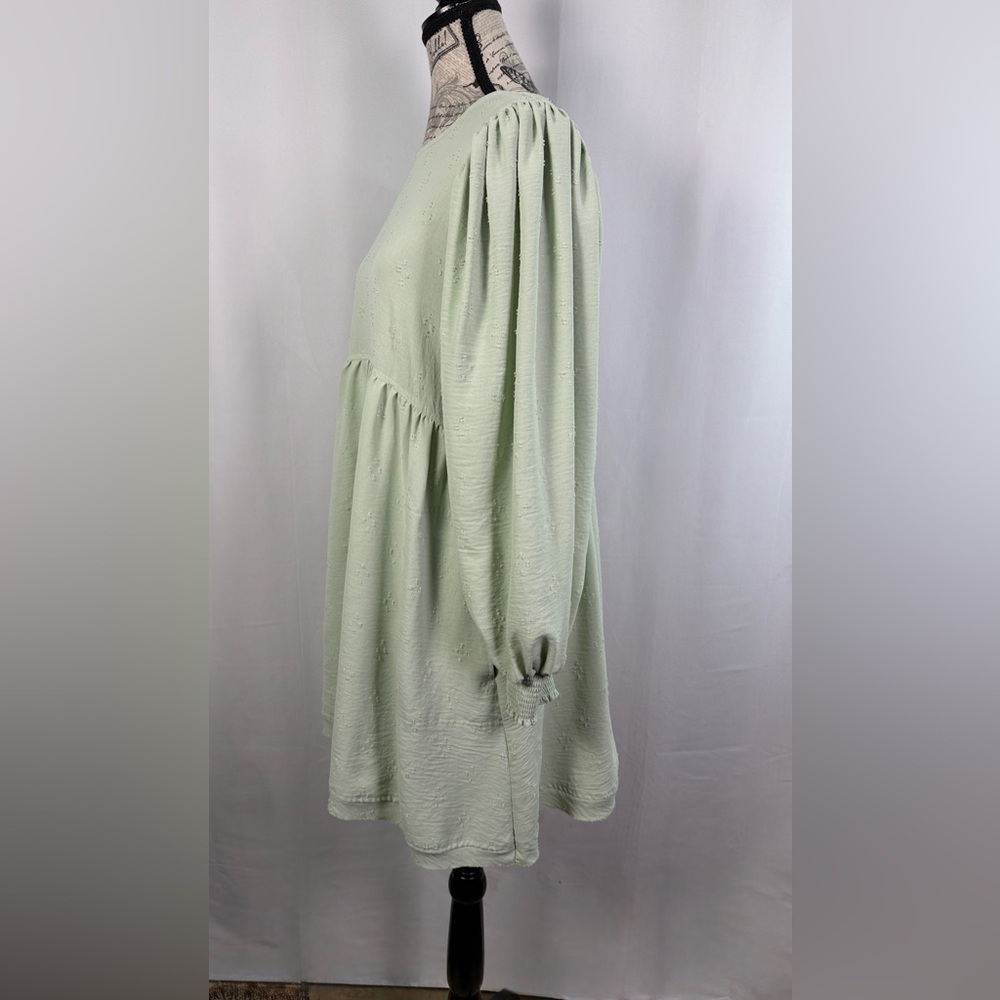 Blu Pepper Sage Green Cottagecore Babydoll Dress Boho Size L - Picture 7 of 9